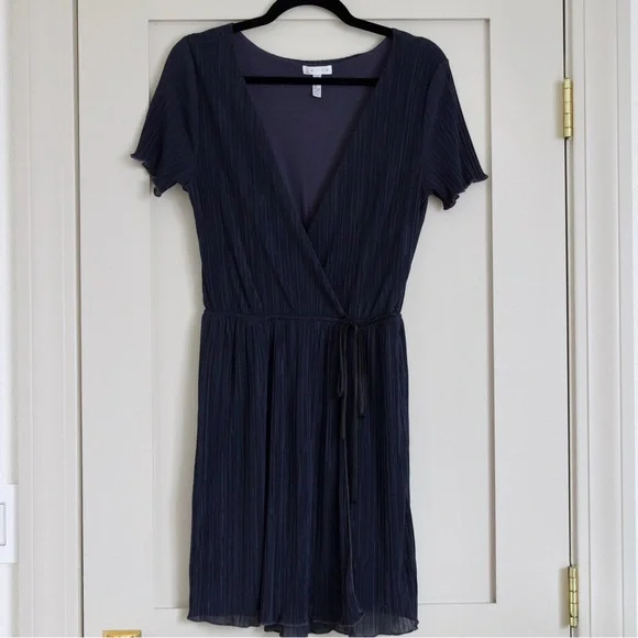 Leith Dresses | Leith Navy Blue Mini Wrap Dress | Color: Black/Blue | Size: S | Alilatimer's Closet